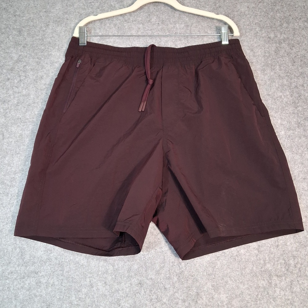 VRST All-In Short Mens L Burgundy Plum Shine 7" Unlined Water Repellent VRST-F25